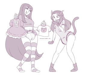 clean_diaper clothed clothing diaper diaper_under_clothing dress feline_ears female footwear hair handwear holding_clothing holding_dress holding_object holding_shirt holding_topwear legwear long_hair mittens object_in_mouth onesie pacifier pacifier_in_mouth shirt socks stockings topwear wearing_diaper merunyaa felid feline mammal sketch
