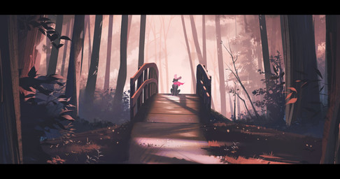 ambiguous_gender black_bars bridge feral forest fur grass hair leaf light light_beam multicolored_body multicolored_fur outside path plant quadruped scarf shrub solo spots sunbeam sunlight tail tree itsdanfango ansel_(itsdanfango) deer mammal 2019 hi_res letterbox