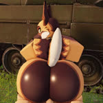 against_surface against_vehicle anal anal_penetration anthro balls bent_over big_butt brown_body brown_fur bubble_butt butt butt_jiggle clothing collar curvy_figure duo from_behind_position fur genitals glistening glistening_butt grass jiggling looking_at_viewer looking_back looking_back_at_viewer male male/male male_penetrated male_penetrating male_penetrating_male multicolored_body multicolored_fur nude outside penetration plant raised_tail sex tail tail_motion tank_(vehicle) vehicle willie_piv roblox canid canine canis domestic_dog german_shepherd herding_dog mammal pastoral_dog robloxian 1:1 3d_(artwork) 3d_animation animated digital_media_(artwork) high_framerate no_sound short_playtime watermark webm