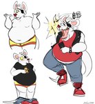 5_fingers anthro arms_bent belly belly_overhang big_belly black_clothing black_shirt black_t-shirt black_topwear black_vest blue_bottomwear blue_clothing blue_pants blush blush_lines bottomwear bottomwear_down boxers_(clothing) buckteeth cellphone cheek_tuft clothed clothed_anthro clothed_male clothing electronics eye_patch eyes_closed eyewear facial_tuft featureless_chest fingers footwear fully_clothed fully_clothed_anthro fully_clothed_male fur hair holding_cellphone holding_object holding_phone looking_at_own_belly male male_anthro navel obese obese_anthro obese_male on_one_leg open_mouth overweight overweight_anthro overweight_male pants pants_down partially_clothed phone pink_inner_ear pink_tongue red_clothing red_footwear red_nose red_shirt red_shoes red_tank_top red_topwear shirt shoes short_hair simple_background singing solo standing t-shirt tail tank_top teeth thick_thighs tongue topwear tuft underwear vest whisker_spots white_background white_body white_fur white_hair white_tail yellow_boxers yellow_clothing yellow_eyes yellow_underwear beastofeuthanasia danger_mouse_(series) danger_mouse mammal mouse murid murine rodent 2019 dated digital_drawing_(artwork) digital_media_(artwork) english_description flat_colors hi_res signature sketch_page