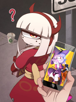 1_eye accessory ambiguous_gender annoyed armwear backless_dress blown_skirt book butt cellphone clothed clothing coffee_cup container costume cup detailed_background disembodied_hand dress duo elbow_gloves electronics embarrassed fake_horns female first_person_view freckled_butt freckled_face freckles gloves hair hair_accessory hairband halloween_costume handwear holding_book holding_cellphone holding_jack-o'-lantern holding_object holding_phone holding_smartphone holidays horned_hairband human_pov legwear looking_at_viewer looking_back looking_back_at_viewer outside panties panty_shot phone photo pov_hands question_mark red_armwear red_clothing red_dress red_elbow_gloves red_eyes red_gloves red_handwear smartphone street thigh_highs trash underwear upskirt waist_bow white_hair wind_blowing_skirt witch_costume barryfactory halloween suzie_(barryfactory) cyclops demon human humanoid mammal 2024 3:4 absurd_res hi_res