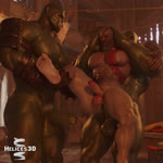 abdominal_bulge abs anal anal_penetration armor balls beard biceps big_pecs big_penis butt carrying_another carrying_partner carrying_position clothing deltoids double_penetration erection facial_hair full_nelson gauntlets genitals gloves green_body green_skin group handwear human_on_humanoid interspecies logo male male/male male_penetrated male_penetrating male_penetrating_male markings muscular muscular_human muscular_humanoid muscular_male muscular_thighs mustache nipples not_furry pecs penetration penis red_markings sex shoulder_pads standing standing_sex tavern text trio tusks vambrace white_body white_skin helices3d god_of_war patreon sony_corporation sony_interactive_entertainment kratos human humanoid mammal orc 1:1 2023 3d_(artwork) 3d_animation animated artist_logo artist_name blur_censorship censored comic digital_media_(artwork) end_page no_sound promotional_material short_playtime url webm