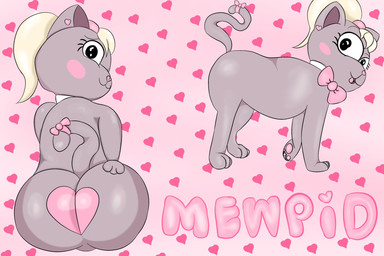 accessory all_fours blonde_hair blush bow_(feature) bow_accessory bow_ribbon bow_tie butt butt_focus butt_grab butt_heart collar ear_piercing ear_ring female feral fur furgonomics grey_body grey_fur hair hand_on_butt heart_(marking) heart_nose heart_symbol holiday_cats holidays looking_at_viewer looking_back markings pawpads piercing pink_pawpads ponytail presenting presenting_hindquarters ribbons ring_piercing sitting smile smiling_at_viewer solo sparkles sparkling_eyes tail tail_accessory tail_bow tail_ribbon white_collar kiwimagiciangirl_(artist) valentine's_day fan_character domestic_cat felid feline felis mammal hi_res