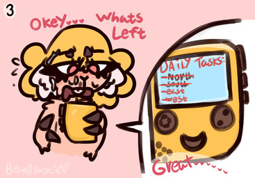anthro blonde_hair bodily_fluids buckteeth cum cum_on_face eyelashes femboy fingers fluffy_ears fluffy_shoulders genital_fluids hair hooved_fingers hooves horn male pink_eyes solo sweat technology teeth bean0tastic slime_rancher beanie_(bean0tastic) bovid caprine mammal sheep hi_res