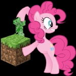 1:1 alpha_channel block blue_eyes blues27xx creeper_(minecraft) crossover cutie_mark earth_pony equid equine female feral friendship_is_magic hasbro horse icon low_res mammal microsoft minecraft mojang my_little_pony pinkie_pie_(mlp) pony simple_background solo tail transparent_background xbox_game_studios