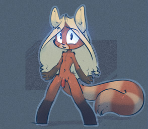 anthro brown_body brown_fur femboy fur genitals male nude penis smile solo ratcha ailurid mammal red_panda 2021 digital_media_(artwork)