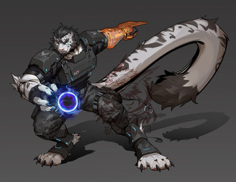 anthro armor beard black_clothing black_gloves black_hair black_handwear black_shirt black_topwear bottomwear breastplate camo camo_bottomwear camo_clothing camo_pants camo_print claws clothing facial_hair finger_claws fingerless_gloves fur gauntlets gloves grey_background grey_body grey_fur hair handwear leg_pouch male markings multicolored_body multicolored_fur muscular muscular_anthro muscular_male pants pattern_bottomwear pattern_clothing pattern_pants schynbalds shadow shirt shoulder_pads simple_background solo spots spotted_body spotted_fur tactical_gear tail tail_tuft toe_claws topwear tuft white_body white_fur yellow_eyes diana24697160 alvintanubis bioware electronic_arts mass_effect n7 yuntian felid mammal pantherine snow_leopard 2026 hi_res