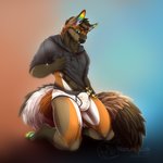 anthro briefs bulge clothed clothing detailed_bulge drawyourfursona fur genital_outline green_eyes hair hoodie hoodie/briefs_meme lgbt_pride male markings multicolored_body multicolored_ears multicolored_fur muscular muscular_anthro muscular_male pride_colors rainbow rainbow_colors rainbow_ears sheath_outline six-stripe_rainbow_pride_colors smile solo topwear underwear white_body white_fur nanukkluik meme_clothing ritter_(krazykit) canid canine canis domestic_dog german_shepherd herding_dog mammal pastoral_dog 1:1 2020 digital_media_(artwork) meme