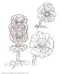 ambiguous_gender body_horror eyes_closed flower open_mouth plant roots solo teeth thorns unusual_anatomy 1inkygirl undertale undertale_(series) flowey_the_flower elemental_creature flora_fauna flower_creature humanoid monster hi_res sketch
