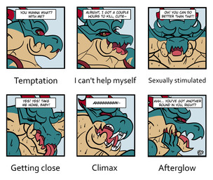 anthro clothed clothing dialogue female looking_pleasured mature_anthro mature_female nude orgasm red_sclera solo text sketchybug capcom monster_hunter naomi_(lieutenantskittles) lagiacrus leviathan_(mh) english_text