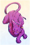 anthro butt crossed_arms ear_piercing ear_ring glistening lying male nude piercing purple_body purple_skin rim_light ring_piercing simple_background skinny smile smirk solo tail yellow_sclera bitfly dragon_ball dragon_ball_super beerus domestic_cat felid feline felis mammal 2023 2:3 hi_res signature