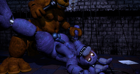 ambiguous_penetration anthro areola balls big_balls blush duo electronics from_front_position genitals hand_holding holding_object looking_pleasured lying machine male male/male mating_press microphone moobs nude on_back on_ground open_mouth overweight overweight_anthro overweight_male penetration penis sex r1v3r_styx five_nights_at_freddy's scottgames bonnie_(fnaf) freddy_(fnaf) animatronic bear lagomorph leporid mammal rabbit robot robot_anthro 256:135 4k absurd_res hi_res