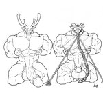 abs animal_butchery_diagram anthro antler_removal antlers ball_gag before_and_after biceps big_collar big_muscles big_penis blindfold chain chain_leash chastity_cage chastity_device collar dotted_line front_view gag genitals hands_behind_back horn horn_removal huge_muscles huge_penis humanoid_genitalia humanoid_penis kneeling leash leashed_collar male metal_collar muscular muscular_anthro muscular_male muscular_sub nipple_piercing nipple_ring nipples nub_chastity_cage pecs penis phallic_chastity_device piercing ring_piercing scar scars_all_over site_marking solo submissive vein veiny_penis aoyi1 deer mammal hi_res