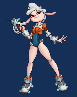 5_fingers anthro blue_clothing blue_leotard breasts brown_eyes clothing cosplay crossover_cosplay eyelashes female female_anthro fingers flying footwear glistening glistening_eyes grey_clothing grey_footwear grey_shoes gun hair holding_gun holding_object holding_ranged_weapon holding_weapon humanoid_hands leotard long_eyelashes medium_breasts mouth_closed multicolored_clothing multicolored_footwear multicolored_shirt multicolored_shoes multicolored_topwear navel_outline orange_clothing orange_footwear orange_shirt orange_shoes orange_topwear pink_body pink_ears pink_nose pink_skin ranged_weapon shirt shoes short_hair simple_background solo topwear transparent_background two_tone_clothing two_tone_shirt two_tone_topwear weapon white_clothing white_footwear white_hair white_shirt white_shoes white_topwear wool_hair spacechoochoo blizzard_entertainment droopy_(series) metro-goldwyn-mayer overwatch sheep_wrecked juno_(overwatch) leggy_lamb bovid caprine domestic_sheep mammal sheep 2024 alpha_channel crossover hi_res