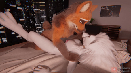 amber_eyes animal_genitalia animal_penis anthro areola athletic athletic_anthro athletic_male bed bedroom big_breasts bouncing_breasts braided_hair breasts brown_body brown_fur canine_genitalia canine_penis cheek_tuft claws duo erect_nipples eye_contact facial_tuft fangs female female_on_bottom female_penetrated fluffy fluffy_hair from_front_position fur furniture genitals hair knot legs_up long_hair looking_at_another looking_at_partner lying male male/female male_on_top male_penetrating male_penetrating_female mane missionary_position neck_tuft night nipples on_back on_bed on_bottom on_top paws penetration penis pink_nipples red_eyes red_penis sex smile teeth tuft vaginal vaginal_penetration vulva white_body white_fur johnwulffe blizzard_entertainment warcraft edelie_(johnwulffe) guarez_(johnwulffe) canid canine mammal maned_wolf werecanid werecanine werecreature worgen 16:9 3d_(artwork) 3d_animation animated digital_media_(artwork) widescreen