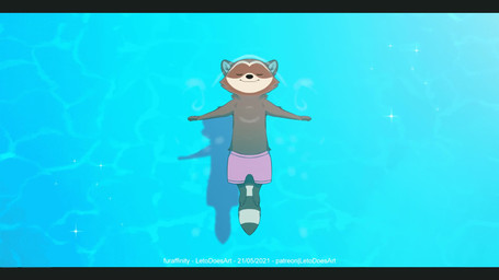 anthro biped black_nose brown_body brown_fur clothed clothing eyes_closed fur lying male on_back partially_submerged pink_clothing smile solo swimming swimming_trunks swimwear water letodoesart chillhop chillhop_raccoon mammal procyonid raccoon 16:9 2021 2d_animation animated dated digital_media_(artwork) frame_by_frame hi_res letterbox no_sound short_playtime video widescreen