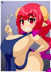 apron apron_only big_breasts breasts clothing curvy_female curvy_figure curvy_humanoid female hand_on_hip horn hourglass_figure hourglass_figured_female hourglass_figured_humanoid huge_breasts humanoid_pointy_ears pointy_ears short_stack solo spatula tools wide_hipped_female wide_hipped_humanoid wide_hips nr_ac kobayashi-san_chi_no_maidragon miss_kobayashi's_dragon_maid mythology ilulu animal_humanoid dragon dragon_humanoid humanoid mythological_creature mythological_scalie scalie absurd_res hi_res