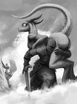 2012 angry anthro armor big_butt bottomless bound bound_female butt carrying_another chain clothed clothed/nude clothed_female clothed_male clothing damsel_in_distress detailed_background digitigrade dragon dress duo_focus female female_anthro fog greyscale group hair hattonslayden headgear helmet horn human humor knight lay_the_dragon male mammal melee_weapon meme monochrome mythological_creature mythological_scalie mythology nude nude_female princess raised_tail restrained role_reversal royalty scalie shoulder_carry sword tail trio unfinished warrior weapon