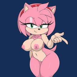 accessory anthro big_breasts breasts butt female fur genitals green_eyes hair looking_at_viewer nipples nude pink_body simple_background smile solo tail thick_thighs transparent_background vulva wide_hips the-sonic-x sega sonic_the_hedgehog_(series) amy_rose eulipotyphlan hedgehog mammal alpha_channel digital_media_(artwork) hi_res