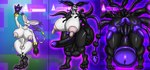 2_penises 3_toes 4_balls anthro back_tentacles balls balls_expansion big_balls big_breasts big_butt black_claws black_penis blue_background blue_eyes breasts butt circumcised claws corruption dipstick_ears ear_markings expansion feet first_person_view fur gaping gaping_urethra genital_expansion genital_growth genitals gesture goo_transformation green_background growth gynomorph holding_viewer huge_breasts huge_butt humanoid_genitalia humanoid_penis hyper hyper_breasts hyper_butt imminent_fellatio imminent_oral imminent_sex intersex latex long_nipples multi_balls multi_genitalia multi_penis multicolored_ears nipple_growth nipples nude open_mouth pawpads penis penis_expansion penis_growth pink_nipples presenting presenting_penis purple_ear_tips purple_ears purple_nipples purple_pawpads purple_penis purple_tail_tuft purple_tongue simple_background smile smiling_at_viewer solo standing tail tail_tuft tentacle_growth tentacles toes tongue tongue_out transformation transformation_sequence tuft urethra vein veiny_balls veiny_penis waving waving_at_viewer what white_balls white_body white_fur white_penis evilfoxyfull bandai_namco digimon digimon_(species) gatomon absurd_res digital_drawing_(artwork) digital_media_(artwork) hi_res