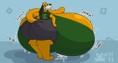 anthro big_breasts big_butt black_eyes bottomwear breasts butt clothing female floppy_ears freckles huge_breasts huge_butt huge_hips huge_thighs hyper hyper_breasts hyper_butt looking_at_viewer looking_back onomatopoeia orange_body shirt shorts solo sound_effects text text_on_clothing text_on_shirt text_on_topwear thick_thighs topwear wide_hips mattthetooncat duck_hunt nintendo duck_hunt_dog canid canine canis domestic_dog mammal absurd_res english_text hi_res