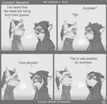 anthro base_two_layout breath cold concern content_repetition dialogue duo eyewear four_frame_image four_frame_staggered_grid glasses horizontal_staggering humor male outside snow staggering_(layout) text two_row_layout ayato canid canine mammal comic english_text greyscale monochrome