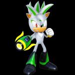 1:1 3d_(artwork) absurd_res aeon_(final_fantasy_sonic) alpha_channel arm_cannon digital_media_(artwork) eulipotyphlan fan_character final_fantasy_sonic frown fur glowing glowing_eyes green_body green_eyes green_fur hedgehog hi_res male mammal nibroc-rock red_eyes sega simple_background solo sonic_the_hedgehog_(series) transparent_background white_body white_fur