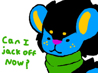 asking black_body black_fur blue_body blue_fur feral freckled_face freckles fur green_kerchief green_neckerchief holidays kerchief neckerchief neckwear simple_background text white_background drowzycroaks april_fools'_day furid_(e621) nintendo pokemon generation_4_pokemon luxray pokemon_(species) 2025 4:3 digital_media_(artwork) english_text low_res