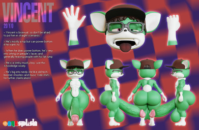 anthro balls baseball_cap big_balls big_butt big_penis butt checkered checkered_background clothing eyewear fangs femboy genitals glasses hat headgear headwear heterochromia huge_balls huge_butt huge_penis humanoid_genitalia humanoid_penis hyper hyper_balls hyper_genitalia hyper_penis male mostly_nude overbite_fang pattern_background penis profanity simple_background solo stated_age teeth text thick_thighs tongue tongue_out onyxsplash sega sonic_the_hedgehog_(series) vincent_(onyxsplash) canid canine canis chihuahua domestic_dog gaia mammal toy_dog 3d_(artwork) digital_media_(artwork) english_text hi_res
