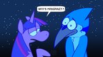 anthro beak blue_body crossover_ship dialogue duo female horn male night purple_body sky speech_bubble star starry_sky text cchilab cartoon_network friendship_is_magic hasbro mordetwi my_little_pony mythology regular_show mordecai_(regular_show) twilight_sparkle_(mlp) avian bird blue_jay corvid equid equine jay_(bird) mammal mythological_creature mythological_equine new_world_jay oscine passerine unicorn crack_ship 16:9 2021 absurd_res crossover english_text hi_res lol_comments meme widescreen