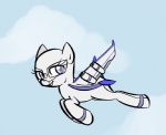 aircraft airplane blue_eyes cloud female feral flying jet machine outside sky skyscape solo vehicle wings unknown_artist hasbro my_little_pony mythology airplane_pony equid equine living_aircraft living_machine living_vehicle mammal mythological_creature mythological_equine pegasus