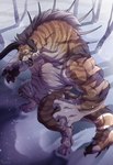 anthro male muscular muscular_male solo mcmadmissile final_fantasy square_enix october_(thisfurhere) behemoth_(final_fantasy) felid hybrid mammal pantherine tiger absurd_res hi_res