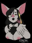 5_fingers anthro areola black_hair black_lips breasts collar collar_only female fingers hair lips nipples nude simple_background solo transparent_background yellow_eyes kittydee verelle bat mammal 2022 alpha_channel dated digital_media_(artwork)