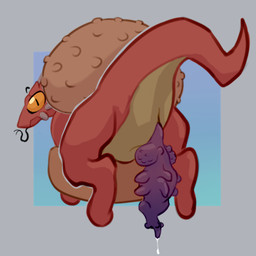 bodily_fluids burger dripping feral food genital_fluids genitals knot knotted_penis male orange_eyes penis precum precum_drip red_body red_scales scales solo gulwaca mythology dragon mythological_creature mythological_scalie scalie 1:1 low_res
