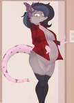 anthro belly big_belly big_breasts bottomless breasts clothed clothing featureless_crotch female flannel_shirt looking_at_viewer pregnant pregnant_anthro pregnant_female smile solo asue notde_(character) american_opossum mammal marsupial virginia_opossum hi_res