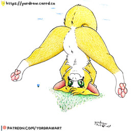 3_toes butt crotch_lines feet female feral flower foot_fetish fur grass green_eyes legs_up looking_at_viewer patreon_logo patreon_username pawpads paws pink_pawpads plant presenting presenting_hindquarters raised_tail smile smiling_at_viewer solo spread_legs spreading tail text toes yellow_body yellow_fur yordraw dust:_an_elysian_tail patreon fidget_(elysian_tail) bat felid feline mammal nimbat 1:1 hi_res painting_(artwork) traditional_media_(artwork) traditional_painting_(artwork) url