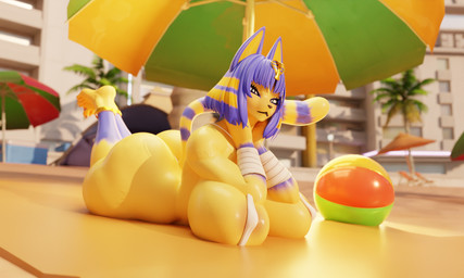 arm_resting ball beach beach_ball big_breasts big_butt bikini bikini_top breasts butt clothing feet feet_crossed female inflatable looking_at_viewer mature_female solo swimwear two-piece_swimsuit mereo dogzeela_(modeler) animal_crossing blender_cycles_(artwork) nintendo ankha_(animal_crossing) felid feline mammal 3d_(artwork) 5:3 blender_(artwork) digital_media_(artwork) hi_res