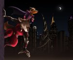 anthro bodysuit building cape city city_background cityscape claws clothing duo family female hero male male/female moon skinsuit skyline skyscraper suit tight_clothing vigilante temiree legend_of_ahya fan_character max_thrash murana_wolford_(darkflame-wolf) canid canine canis mammal procyonid raccoon wolf hi_res mother_(lore) mother_and_child_(lore) mother_and_son_(lore) parent_(lore) parent_and_child_(lore) parent_and_son_(lore) son_(lore)