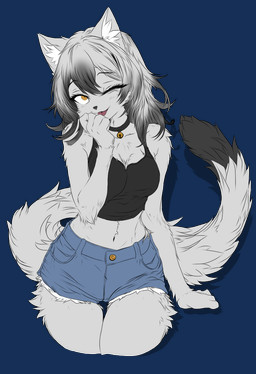 anthro bell bell_collar bottomwear breasts clothing collar denim denim_bottomwear denim_clothing denim_shorts female long_tail one_eye_closed shorts slim slim_anthro slim_female standing sticker suggestive tail teasing thigh-up thigh_gap tongue tongue_out wink snowiefeather domestic_cat felid feline felis mammal alpha_channel flat_colors