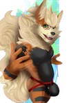 anthro clothing em90150em eyewear glasses jockstrap male solo underwear checkhoff nintendo pokemon emarcanine arcanine generation_1_pokemon pokemon_(species) digital_media_(artwork) hi_res