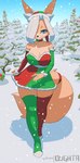 anthro big_breasts breasts clothed clothing female holidays legwear looking_at_viewer solo stockings walking wide_hips oughta christmas marie_(oughta) canid canine fox mammal 2025 animated better_version_at_source short_playtime