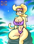 anthro bikini clothing eyewear eyewear_on_head female solo sunglasses sunglasses_on_head swimwear two-piece_swimsuit water mozilla_firegoz bloons_tower_defense ninja_kiwi adora_(bloons) haplorhine mammal monkey primate absurd_res hi_res