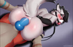 anal anal_penetration animal_genitalia animal_penis anthro anthro_on_anthro anthro_penetrated anthro_penetrating anthro_penetrating_anthro anthro_pov anus arms_tied ass_up ball_gag big_butt black_hair blue_eyes blue_penis blush bodily_fluids bouncing_butt bound butt butt_grab canine_genitalia canine_penis collar dominant dominant_anthro dominant_male dominant_pov drooling duo ears_back erection eye_contact femboy first_person_view from_behind_position fur gag gagged genitals grey_body hair hand_on_butt hands_behind_back inner_ear_fluff knot leash looking_at_another looking_at_partner looking_at_viewer looking_back looking_back_at_another looking_back_at_partner looking_back_at_viewer lying male male/male male_penetrated male_penetrating male_penetrating_male male_pov multicolored_tail nude offscreen_character on_front orange_body penetrating_pov penetration penile penile_penetration penis penis_in_ass pivoted_ears raised_tail restrained saliva sex simple_background submissive submissive_anthro submissive_male tail thrusting tuft danomil gameroo femmy_(femboyfoxxo) frux_(xhermith) arctic_fox canid canine fox mammal true_fox 2d_animation animated digital_media_(artwork) motion_tweening no_sound shaded short_playtime webm