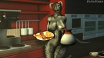 abs anthro areola bacon bread breasts coffee_cup coffee_machine coffee_pot container cup egg female food horn kitchen looking_at_viewer meat navel nipples nude open_mouth solo toast deltaflame bethesda_game_studios microsoft skyrim the_elder_scrolls argonian scalie 16:9 3d_(artwork) digital_media_(artwork) hi_res source_filmmaker_(artwork) widescreen