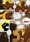absurd_res bear big_breasts breasts comic duo english_text facial_hair female feral hi_res husband_and_wife idlerawr male male/female mammal married_couple multi_breast nipples scared snout text transformation verbal_reaction_to_tf