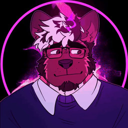 anthro black_eyebrows blep brown_body brown_ears brown_face brown_facial_hair brown_fur brown_goatee brown_hair closed_smile clothed clothed_anthro clothed_male clothing collared_shirt colored_fire eyebrows facial_hair fire fur goatee hair looking_aside male male_anthro mouth_closed pink_fire pink_glow pink_hair purple_clothing purple_nose purple_sweater purple_topwear red_eyes ring shirt smile solo sweater tan_body tan_fur tongue tongue_out topwear melaisen bau_(melaisen) akita american_akita canid canine canis domestic_dog mammal spitz 1:1 2023 2d_animation animated bust_portrait frame_by_frame icon loop portrait