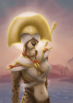 accessory anthro armor belly biped breasts brown_body brown_fur clothed clothed/nude clothed_anthro clothed_female clothing countershade_torso countershading covered_eyes detailed_background egyptian egyptian_clothing facial_markings facial_tuft female fluffy front_view fur head_markings headgear helmet holding_object holding_weapon jewelry light looking_at_viewer markings navel necklace nude partially_clothed presenting realistic slim slim_anthro slim_female small_waist solo standing sun symbol symbol_on_clothing tuft usekh water weapon hyacinth1971 carnal_instinct felid feline mammal 2025 absurd_res colored detailed digital_drawing_(artwork) digital_media_(artwork) half-length_portrait hi_res lighting portrait shaded signature