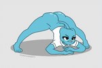 anthro ass_up bottomless butt clothed clothing female frown grey_background jack-o'_pose pose shirt simple_background solo topwear derpyharpy cartoon_network the_amazing_world_of_gumball nicole_watterson domestic_cat felid feline felis mammal 3:2 animated loop meme short_playtime