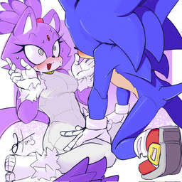anthro blush bodily_fluids bodysuit clothing duo female hair hands_on_legs hands_on_thighs hero leaning leaning_forward male male/female nervous nervous_smile nervous_sweat ponytail princess royalty skinsuit sweat sweatdrop tight_clothing hanslotor sega sonic_the_hedgehog_(film) sonic_the_hedgehog_(series) blaze_the_cat sonic_the_hedgehog domestic_cat eulipotyphlan felid feline felis hedgehog mammal 1:1 hi_res