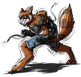 anthro blue_bottomwear blue_clothing blue_shorts bottomwear brown_body brown_fur brown_stripes brown_tail clothed clothing digitigrade fur inner_ear_fluff male markings orange_body orange_ears orange_fur orange_tail pink_nose shorts simple_background solo speaker striped_markings striped_tail stripes tail tail_markings topless tuft white_background white_body white_fur white_inner_ear_fluff swampjaws colored_sketch digital_media_(artwork) sketch